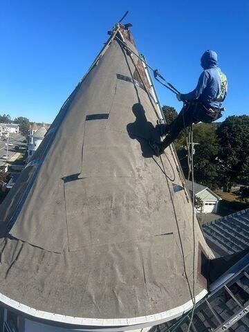 Underlayment getting installed