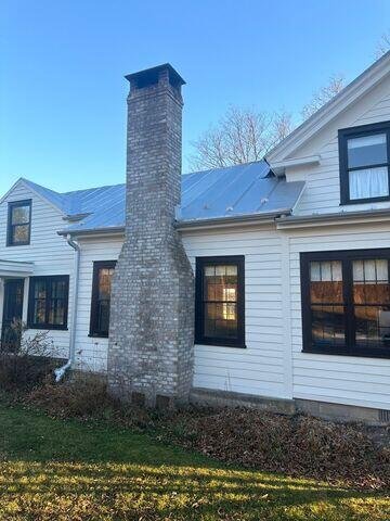 Working around the chimney stack