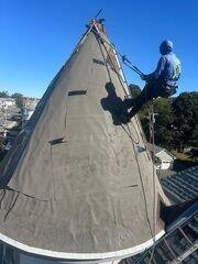 Underlayment getting installed